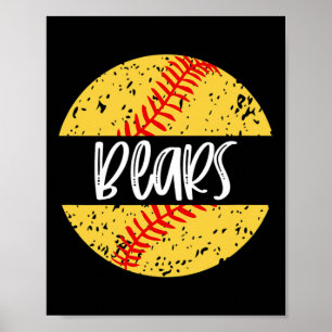 Bears Softball Team Maskottchen Schulgeist Spielta Poster