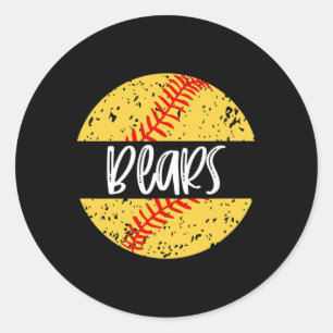 Bears Softball Team Maskottchen Schulgeist Spielta Runder Aufkleber