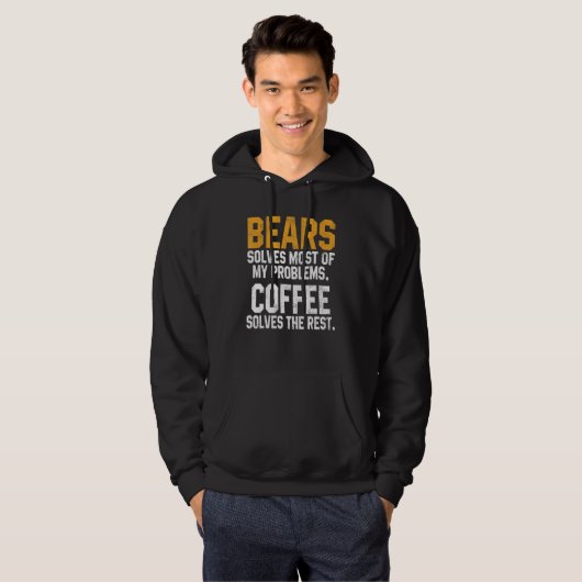 Bears Solves My Problems Coffee Bear Wildlife Pol Hoodie (Vorne ganz)