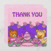 Bears Tee Party Vielen Dank Karten (Vorne/Hinten)