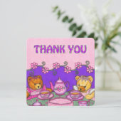 Bears Tee Party Vielen Dank Karten (Stehend Vorderseite)