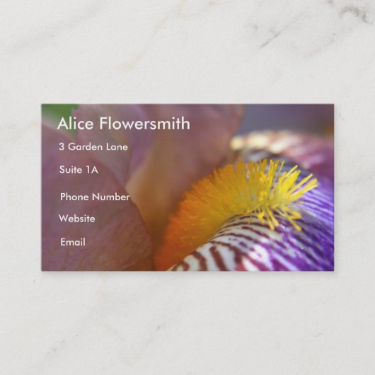Bearted Iris Business Card Visitenkarte (Vorderseite)