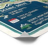 Beartooth Highway Karte Poster (Ecke)