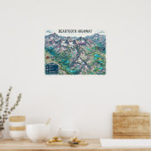 Beartooth Highway Karte Poster (Küche)