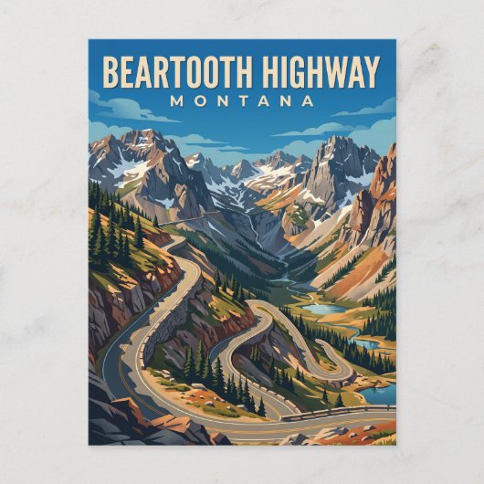 Beartooth Highway Montana Postkarte (Vorderseite)