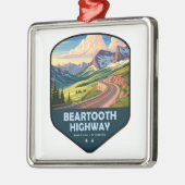 Beartooth Highway Montana Wyoming Shield Ornament Aus Metall (Links)