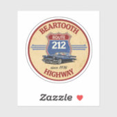 Beartooth Highway Route 212 Geschenke für Oldtimer Aufkleber (Blatt)