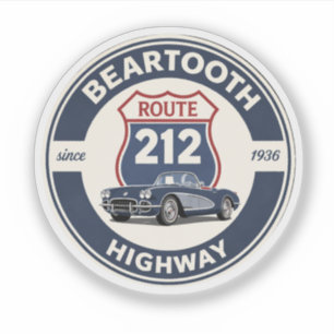 Beartooth Highway Route 212 Geschenke für Oldtimer Aufkleber