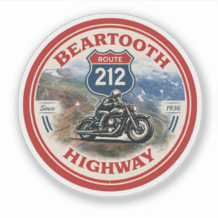 Beartooth Highway Route 212 Motorrad-Geschenke Aufkleber