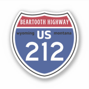 Beartooth Highwayus 212 Route Montana nach Wyoming Aufkleber