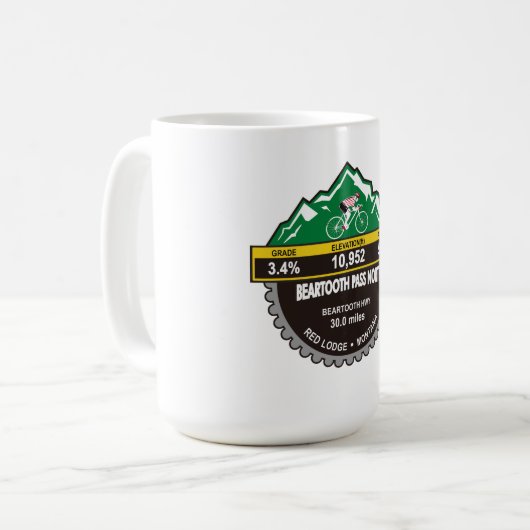 BEARTOOTH PASS NORDROTE LODGE, MT -"BERGE" KAFFEETASSE (Vorderseite Links)