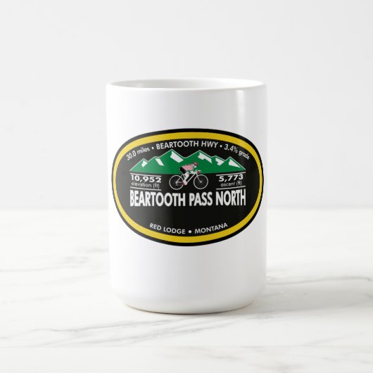 BEARTOOTH PASS NORDROTE LODGE, MT -"OVAL" KAFFEETASSE (Mittel)