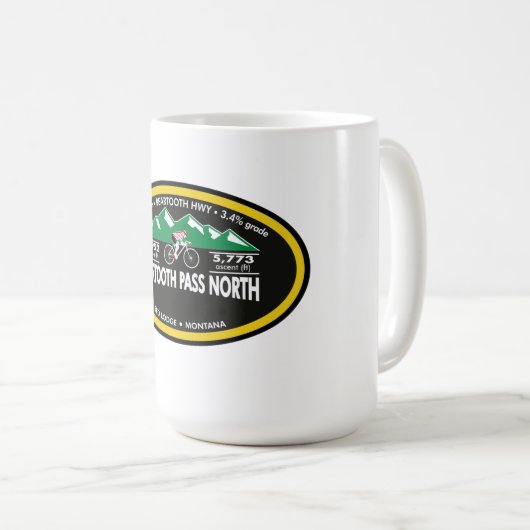 BEARTOOTH PASS NORDROTE LODGE, MT -"OVAL" KAFFEETASSE (VorderseiteRechts)