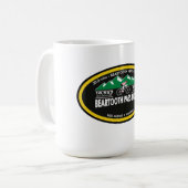 BEARTOOTH PASS NORDROTE LODGE, MT -"OVAL" KAFFEETASSE (Vorderseite Links)