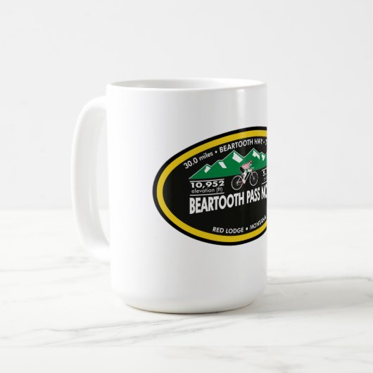 BEARTOOTH PASS NORDROTE LODGE, MT -"OVAL" KAFFEETASSE (Vorderseite Links)