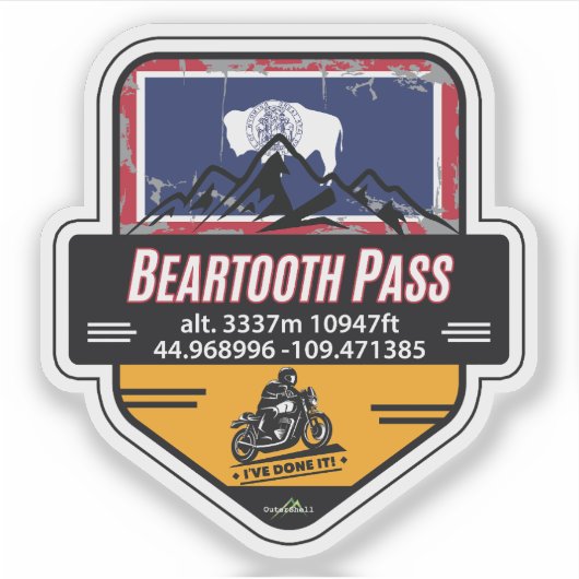 Beartooth Pass US 212 Motorcycle 01 Sticker (Vorderseite)