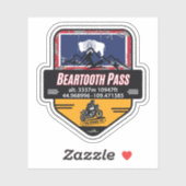 Beartooth Pass US 212 Motorrad 01 Aufkleber (Blatt)