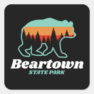 Beartown State Park West Virginia Retro Vintage Quadratischer Aufkleber