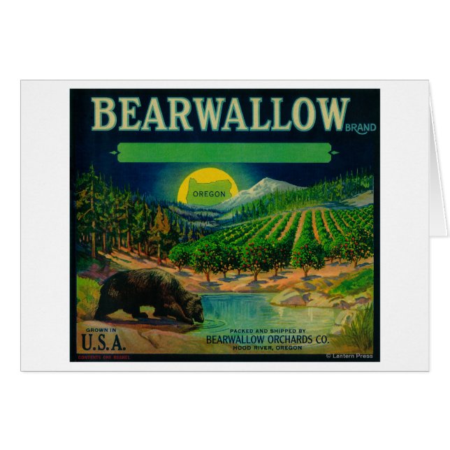 Bearwallow Apple Crate LabelHood River, OR (Vorderseite (Horizontal))