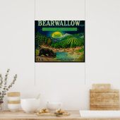 Bearwallow Apple Crate LabelHood River, OR Poster (Küche)