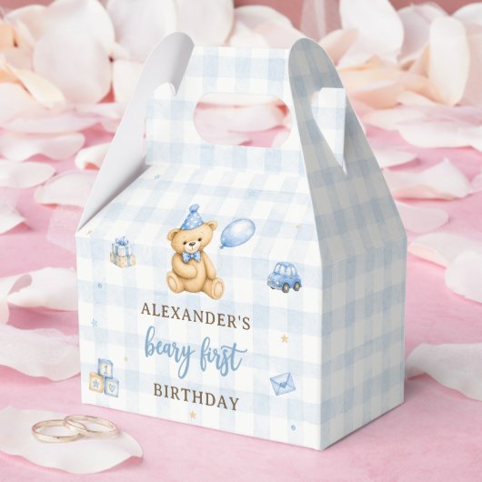 Beary 1. Geburtstag Bär Blaues Luftballon Geschenkschachtel (Hochzeit)