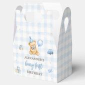 Beary 1. Geburtstag Bär Blaues Luftballon Geschenkschachtel (Geöffnet)