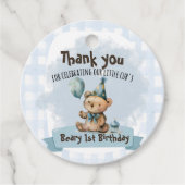 Beary 1. Geburtstag Geschenkanhänger (Vorderseite)