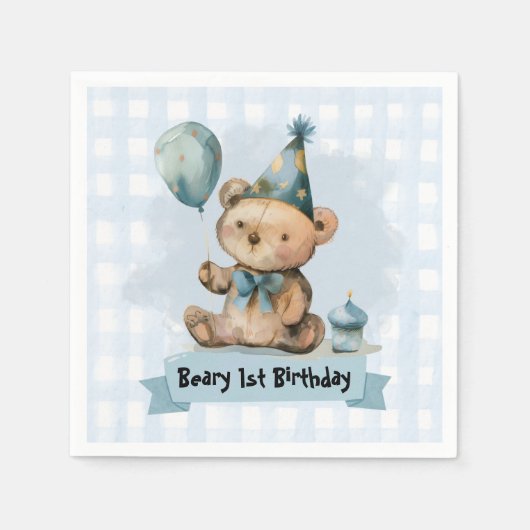 Beary 1. Geburtstagsfeier Servietten (Vorderseite)
