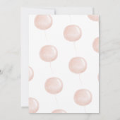 Beary 1st Birthday Bear Pink Ballon Einladung (Rückseite)