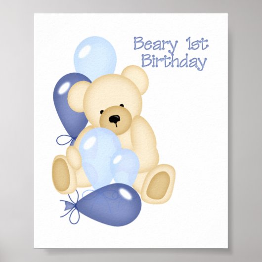 Beary 1st BIrthday (BOY) Poster (Vorne)