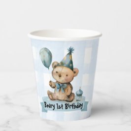 Beary 1st Birthday Paper Cups Pappbecher