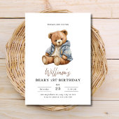 Beary 1st Birthday Teddy Bear Boy Birthday Party Einladung