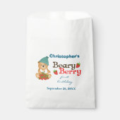 Beary Berry First Birthday Niedlich Cub Erdbeeren Geschenktütchen (Vorderseite)