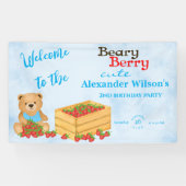 Beary Berry Niedlich Blue Strawberry Cub Willkomme Banner (Horizontal)