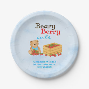 Beary Berry Niedlich Strawberry Cub Boy Birthday P Pappteller