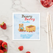 Beary Berry Niedlich Strawberry Cub Boy Birthday P Serviette (Beispiel)
