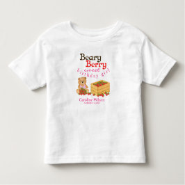 Beary Berry Sweet Cub and Strawberries Geburtstag Kleinkind T-shirt