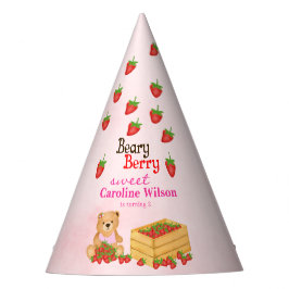 Beary Berry Sweet Pink Bear Erdbeeren Geburtstag Partyhütchen