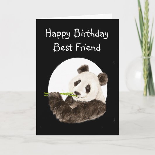 Beary Best Friends mit Niedlicher Aquarellpanda Karte (Vorderseite)