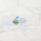 Beary boho Regenbogenbär blauer Ballon Wasserflaschenetikett (Einzelnes Label)