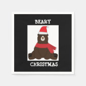 Beary Borwn Holiday Party Napkin Serviette (Vorderseite)