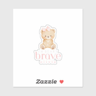 beary brave childhood cancer sick kids custom name aufkleber