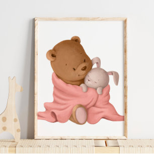 Beary Bunny Hug   Bärenwand Poster