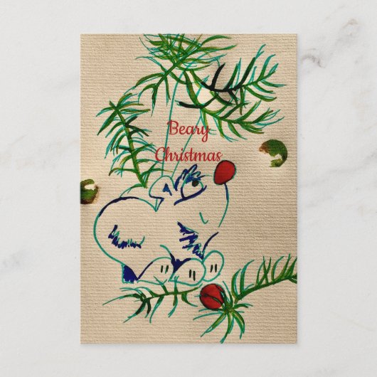 Beary Christmas Card Hinweiskarte (Vorderseite)