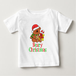 Beary Christmas Cartoon Bear Baby T-shirt