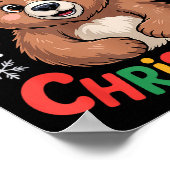 Beary Christmas Cute Bear Santa Funny Holiday  Poster (Ecke)