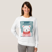 Beary Christmas niedlicher Cartoon Eisbär mit Name T-Shirt (Vorne ganz)