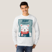 Beary Christmas niedlicher Cartoon Eisbär mit Name T-Shirt (Vorne ganz)