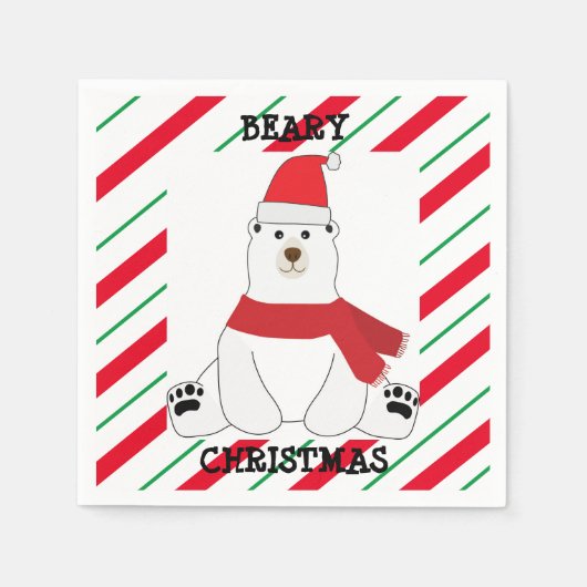 Beary Christmas Party Napkins Serviette (Vorderseite)