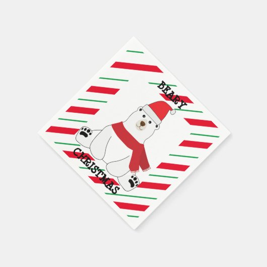 Beary Christmas Party Napkins Serviette (Ecke)